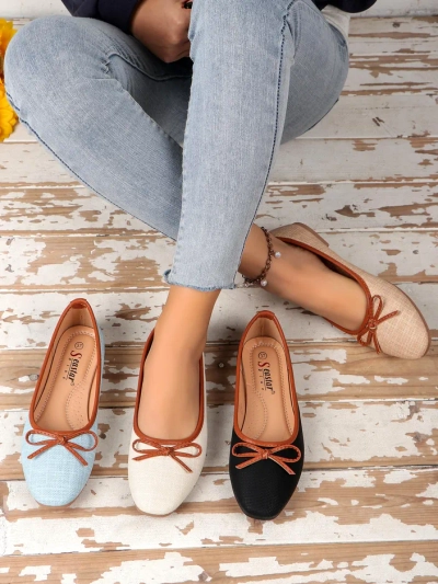 Royalfashion Women's ballet flats with glitter and a bow Aramie