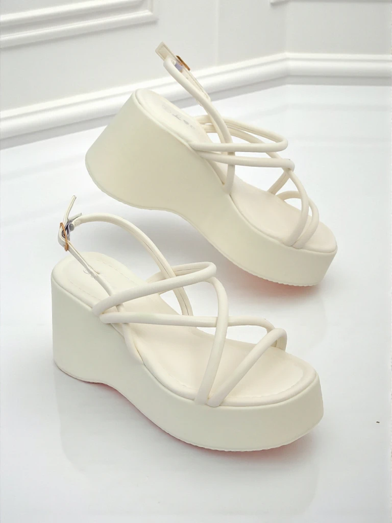 Royalfashion Women's Wedge Sandals Skyline Straps