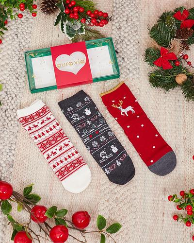 Royalfashion Christmas socks in a box 3/pack