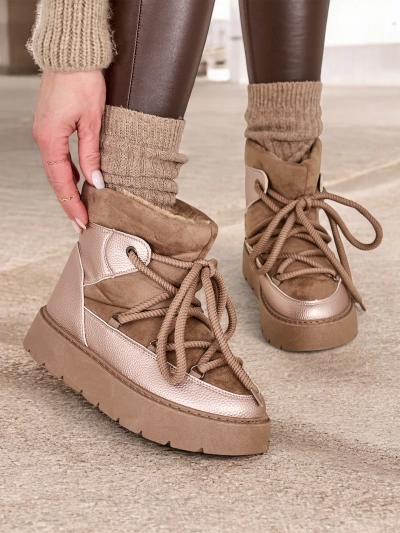 Royalfashion Women's lace-up snow boots Iniuc