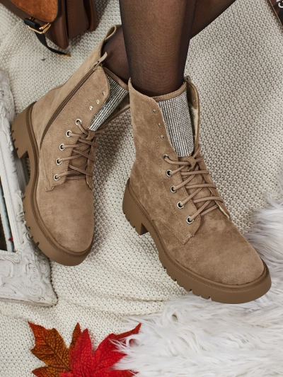 Eco Suede Lace-up Women's Ankle Boots Ferlyne