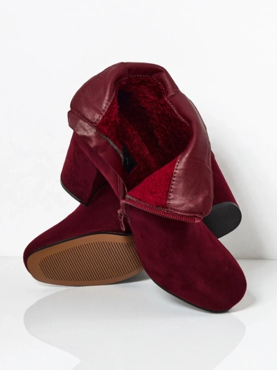 Botki Verentia zamszowe w bordowym kolorze
