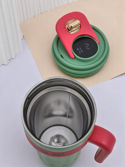 Royalfashion Thermal mug with a spout and temperature sensor Coffe Mug