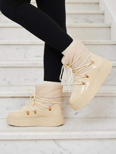 Royalfashion Naiste liibuvad lumesaapad kreemikas värviga Dabenda