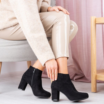 Black ankle boots on a higher post Soleah - Footwear