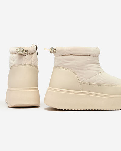 Royalfashion Women's snow boots in beige color Fopinia