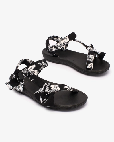 Royalfashion Women's sandals with print in black Andreti