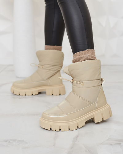 Royalfashion Women's slip-on snow boots in light brown color Sadella