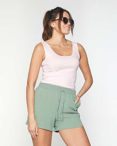 Women's green fabric shorts PLUS SIZE - Clothing