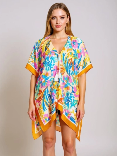 Põlvedeni pareo Royalfashion Callista – mitmevärviline V-kaelusega rannakleit