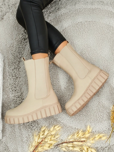 Livora Eco-Leather High Ankle Boots for Women