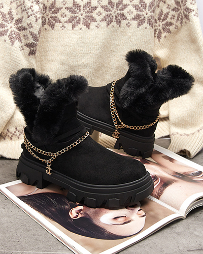 Mustad naiste öko-suedist saapad ketiga Videric - Jalatsid