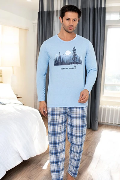 Royalfashion Meeste Puuvillane Ruuduline Öösärk