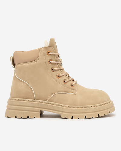 Royalfashion Beige women's insulated trapper boots Radoras