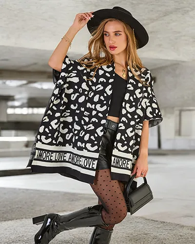 Royalfashion Naiste prinditud poncho
