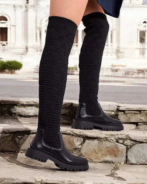 Royalfashion Women's slip-on over-the-knee boots Aruni