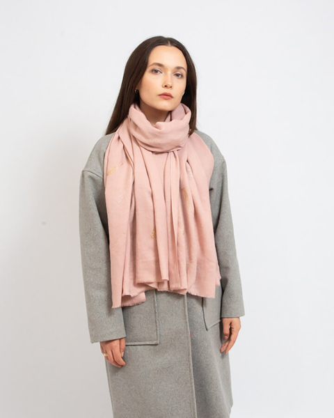 Royalfashion Roosa naiste õhuke glitteriga sall