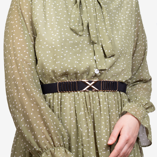 Черный женский эластичный ремень