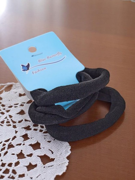 Royalfashion 3 musta juuksekummi komplekt Nero