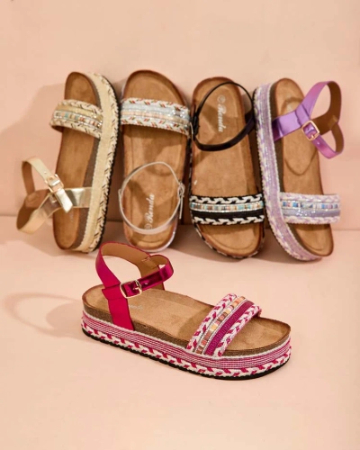 Royalfashion Женские сандалии из мусира с вышивкой