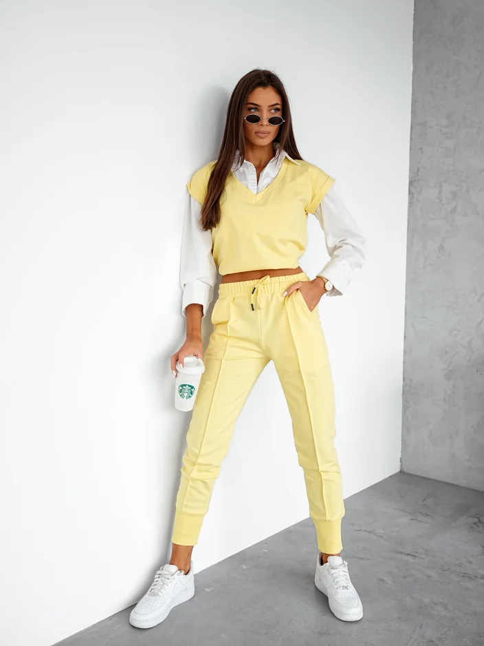 Royalfashion Женский хлопковый повседневный комплект с короткими рукавами