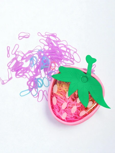 Royalfashion Mitmevärvilised silikoonist juuksekummid Maasikas