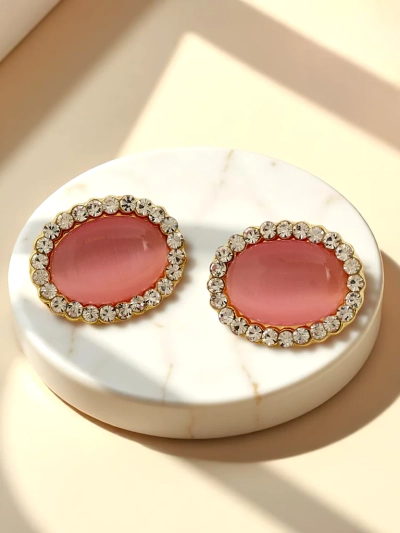 Royalfashion Klõpskinnitusega naiste kõrvarõngad kristalli ja tsirkooniaga