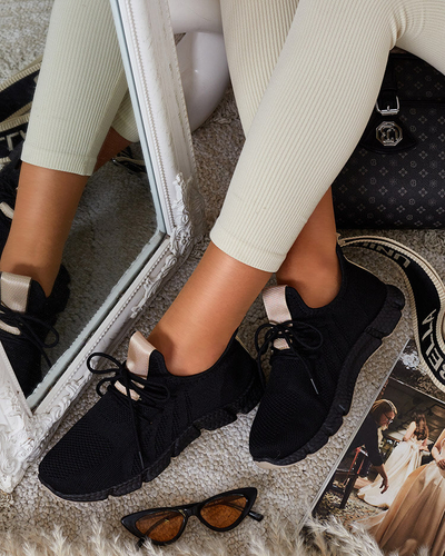 Mustad ja beežid naiste spordijalatsid Bommgi - Jalatsid