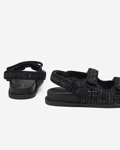 Naiste mustast kangast sandaalid Desotty - Jalatsid