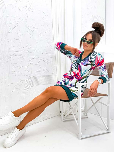 Royalfashion Naiste originaalmustriga minikleit