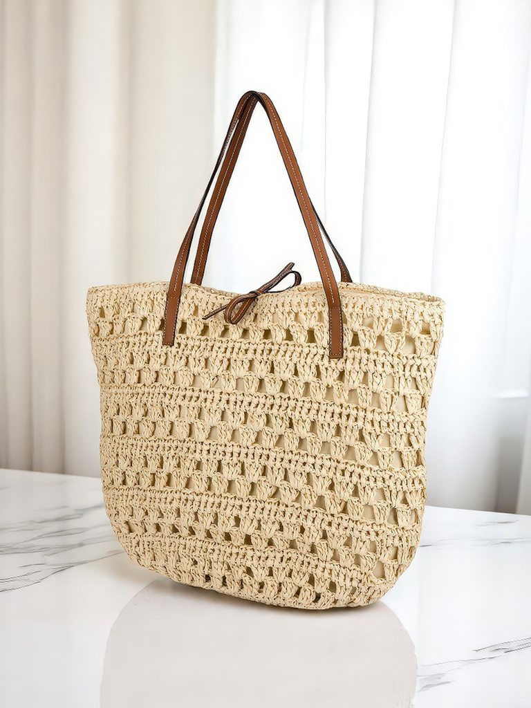 Royal Fashion Large Straw Women's Handbag Natural Classic