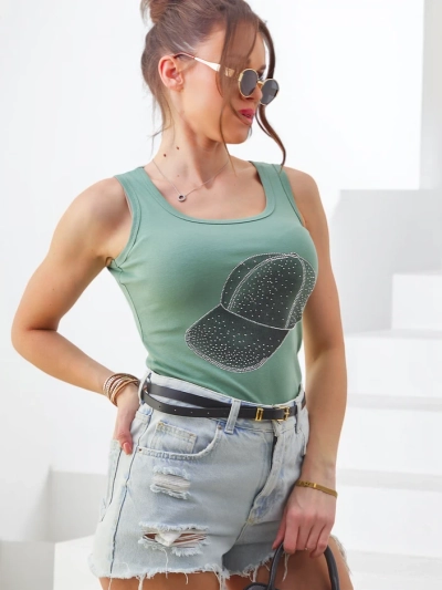 Royalfashion Puuvillane naiste tank top koos mütsiga