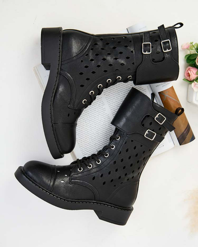 Royalfashion Women's openwork lace-up boots Belsel