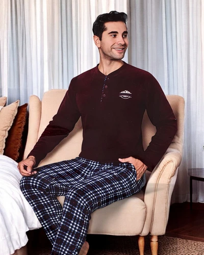 Royalfashion Men's plaid pajama a' la polar