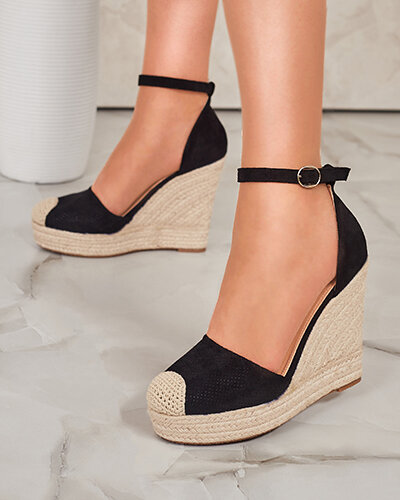 Royalfashion Mustad naiste Meylasi platvormsandaalid