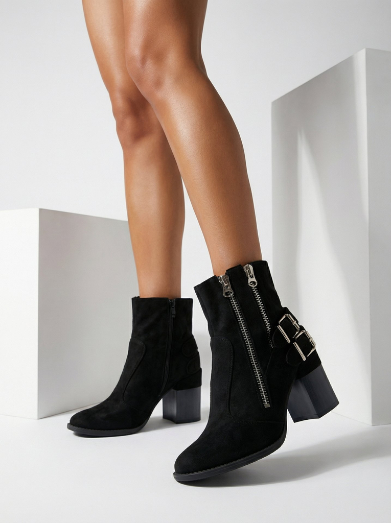 Royalfashion Naiste mustad kaunistustega saapad Feirrgo