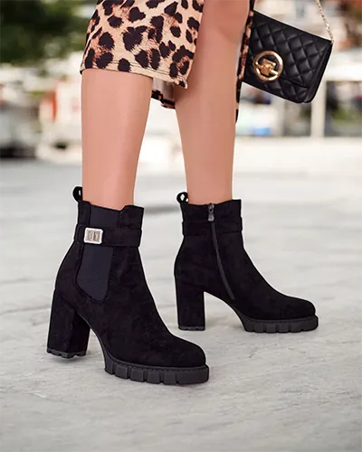 Royalfashion Women's block heel ankle boots Effo