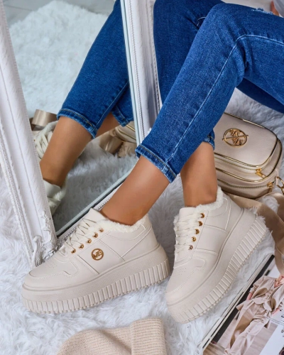 Royalfashion Warmed women's sneakers with fur Rozit