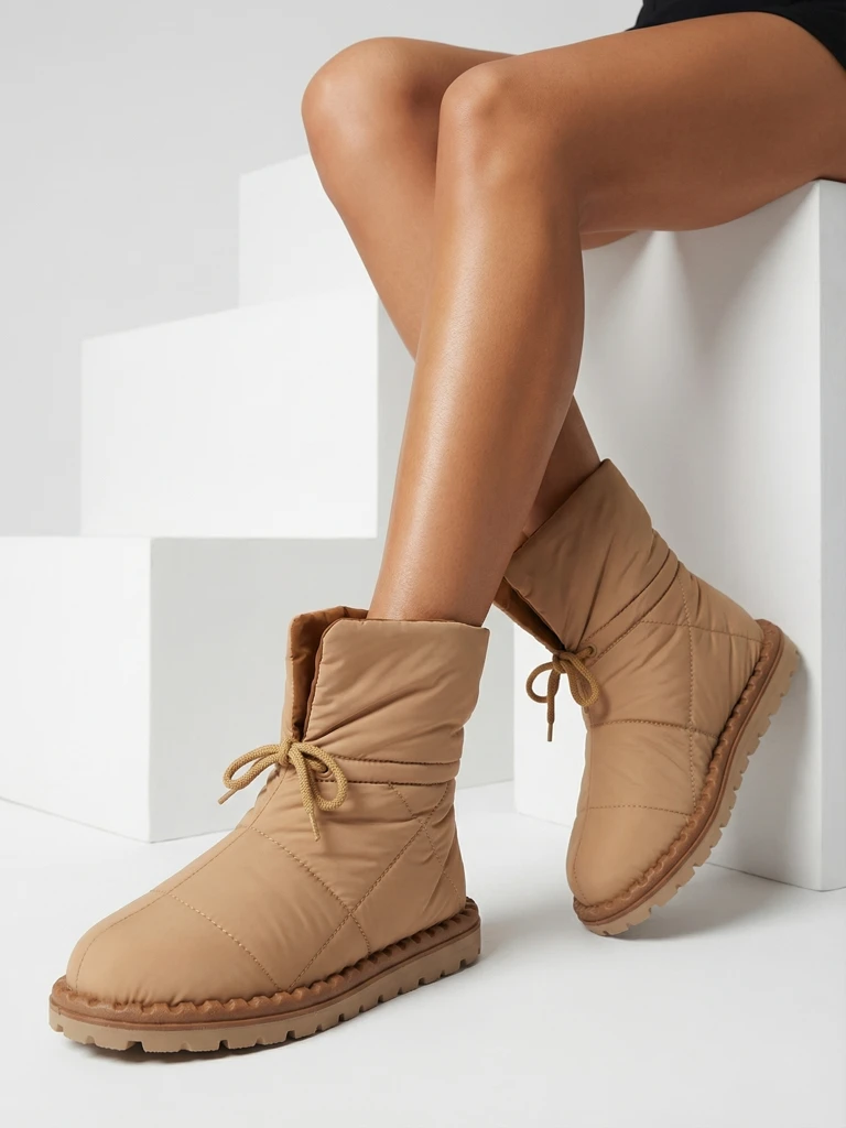 Royalfashion Women's slip-on snow boots in brown Nevonsis