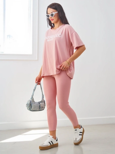 Royalfashion Cotton women's set with short sleeves and leggings