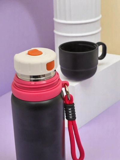 Royalfashion Термокружка-термос с чашкой Happy Smile