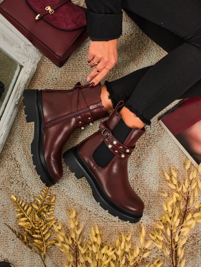 Women's High Eco-Leather Ankle Boots Pearl Mist