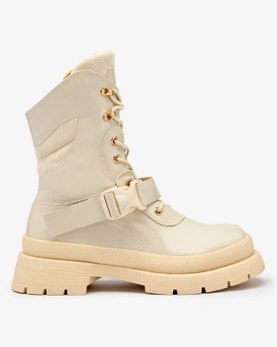 Royalfashion Women's lacquered boots in beige Setogy