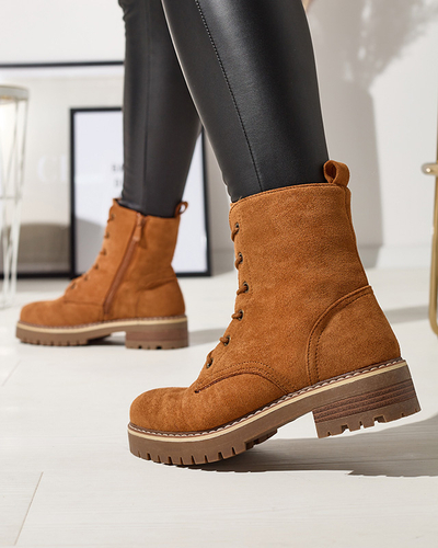 Brown women's trapper boots Priviea - Footwear