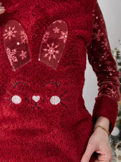 Royalfashion Women's pajamas with a bunny, polar-like