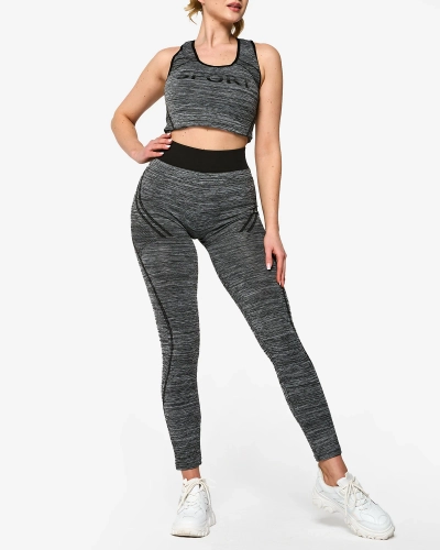 Gray women's sports set with black inserts - Clothing