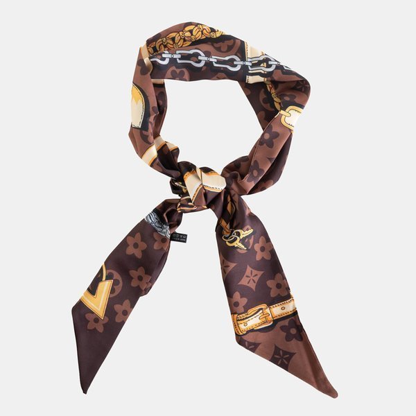 Patterned women's scarf in brown - Accessories