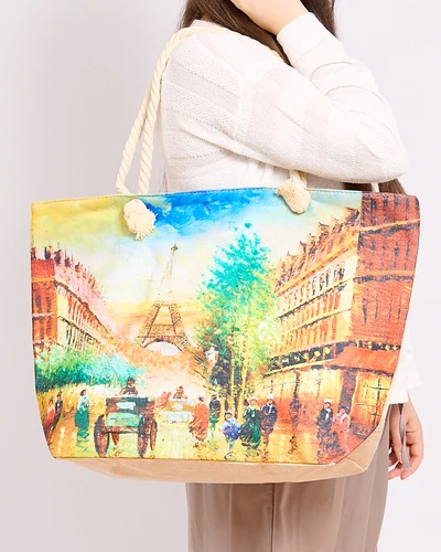 Royalfashion Large fabric bag with print