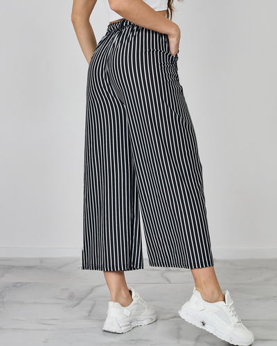 Royalfashion Женские широкие брюки в полоску 7/8
