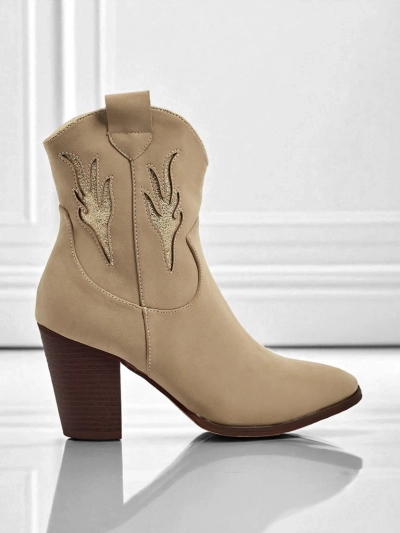 Women's heeled cowboy boots with decorative inserts Cendria